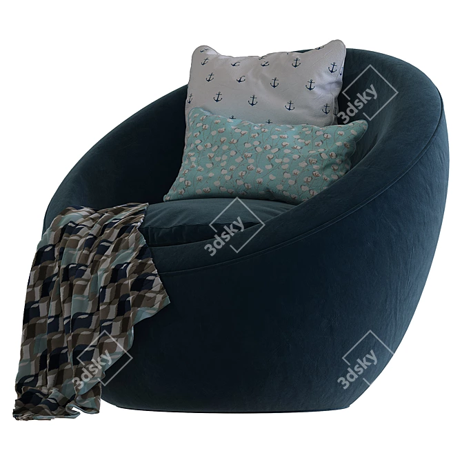 Comfy Swivel Lounge Chair 3D model image 3