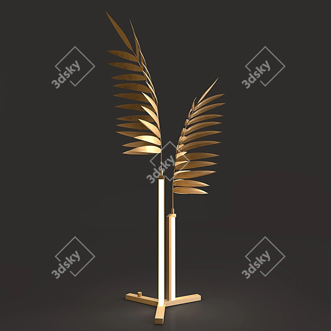 Golden Metal Decorative Light Unit 3D model image 2