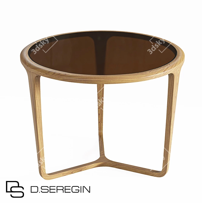 Mars Oak Round Dining Table 3D model image 1
