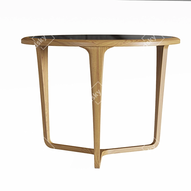 Mars Oak Round Dining Table 3D model image 3