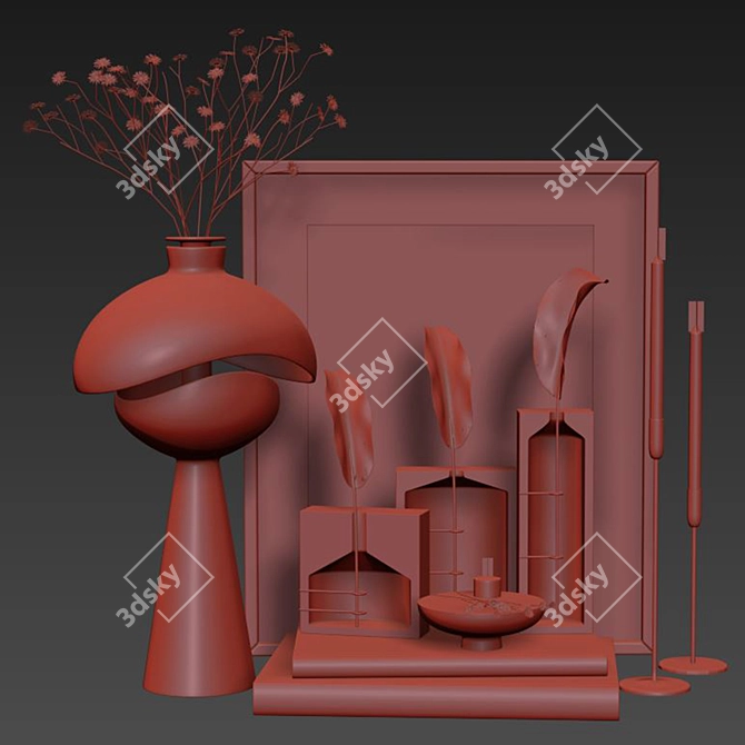 Spring Decor Set: Vase, Lamp, Ghost Collection 3D model image 5