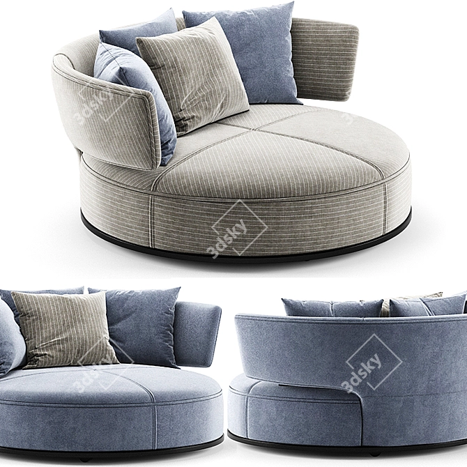 Elegant Comfort: Amoenus Sofa 3D model image 2