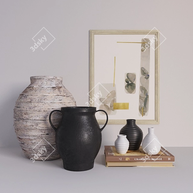 Elegant Decor Vases 3D model image 1