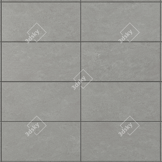 Basalt Fume Concrete Wall Tiles Set 3D model image 4