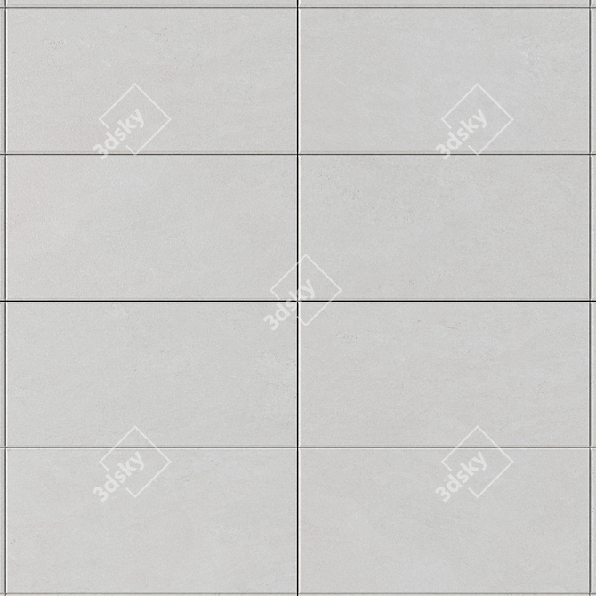 Basalt White Concrete Wall Tiles (Set of 2) 3D model image 2