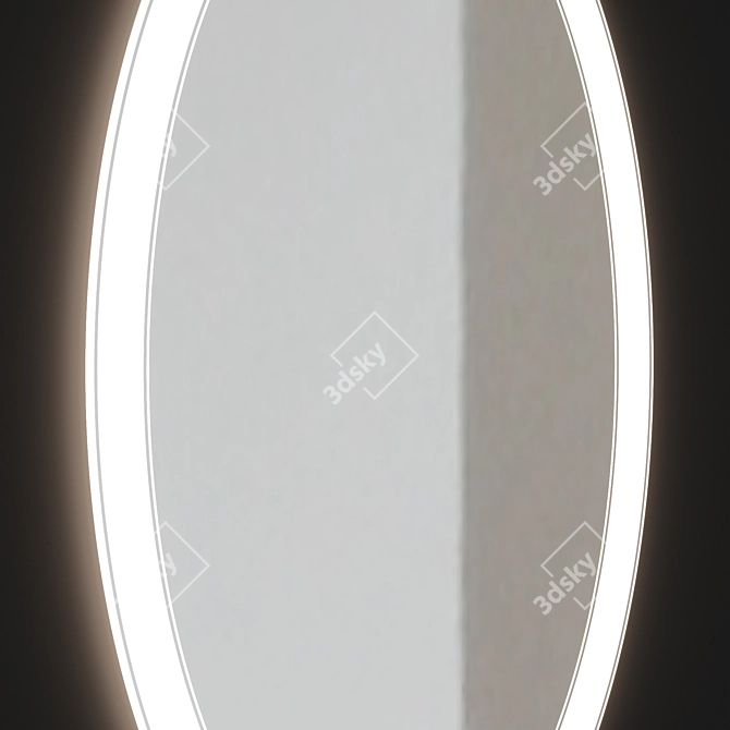 Sleek Alavann Rodeo 60 Mirror with Backlight 3D model image 2