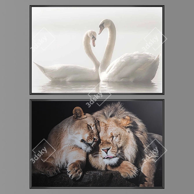 Elegant Wall Art Set with Versatile Frames 3D model image 1