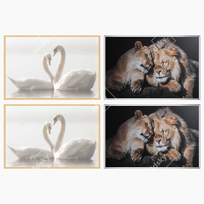 Elegant Wall Art Set with Versatile Frames 3D model image 3