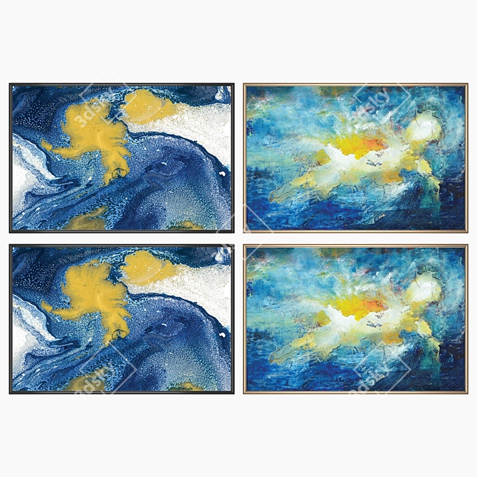 Wall Art Set: No. 1160 - 2 Paintings with 4 Frame Options 3D model image 2