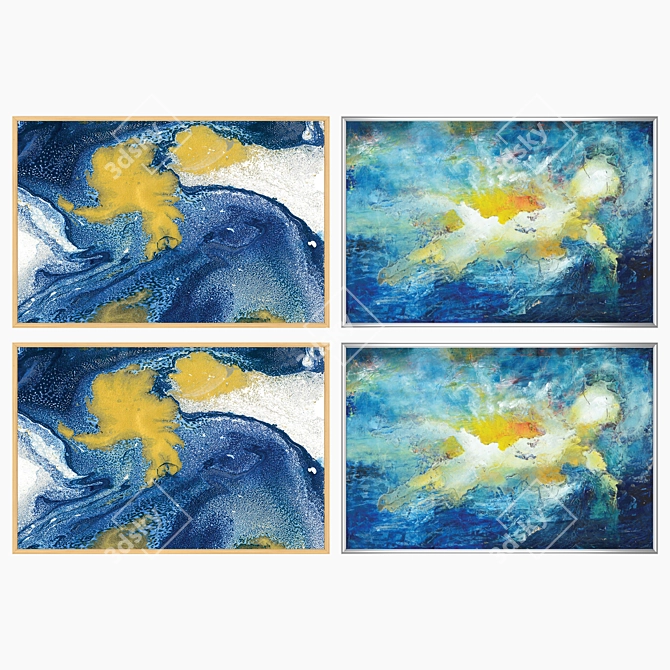 Wall Art Set: No. 1160 - 2 Paintings with 4 Frame Options 3D model image 3