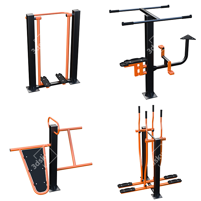 Portable Street Fitness Equipment 3D model image 1