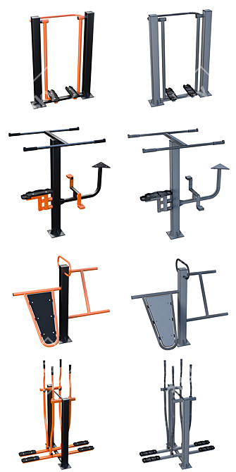 Portable Street Fitness Equipment 3D model image 2