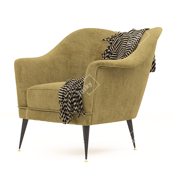 Stylish Mustard Armchair: Comfort & Elegance 3D model image 1