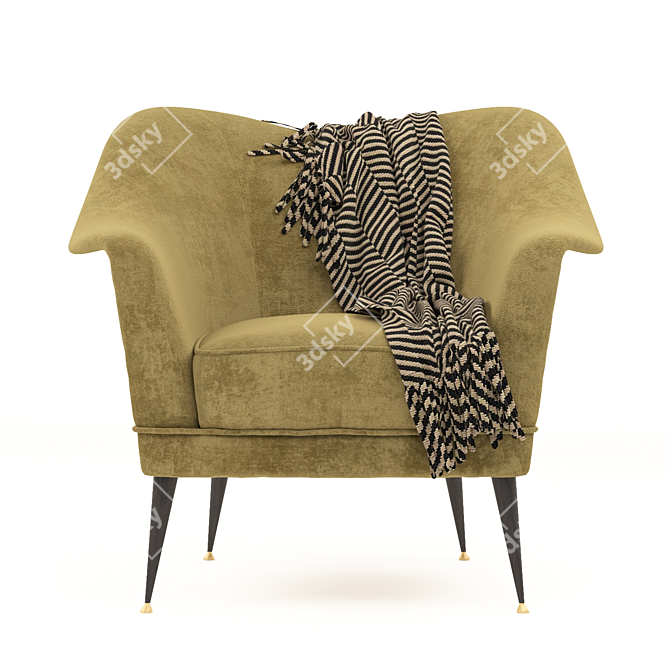 Stylish Mustard Armchair: Comfort & Elegance 3D model image 2