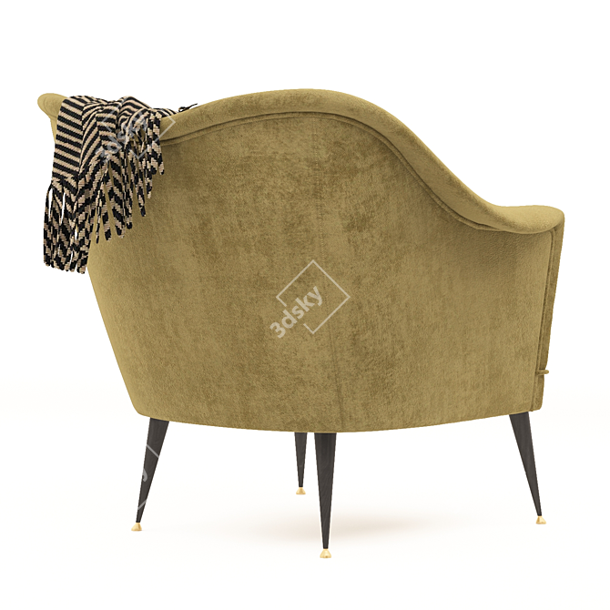 Stylish Mustard Armchair: Comfort & Elegance 3D model image 3