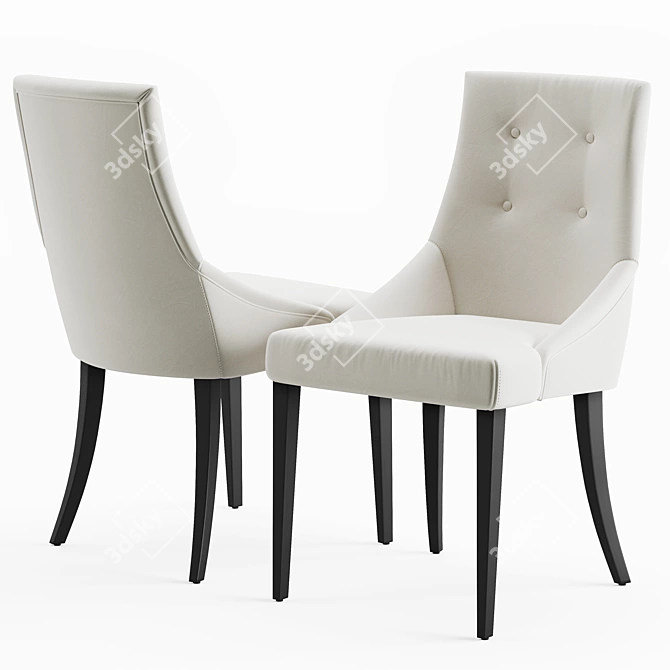 Hugo Desk with Chloe Chair: Sleek and Functional 3D model image 3