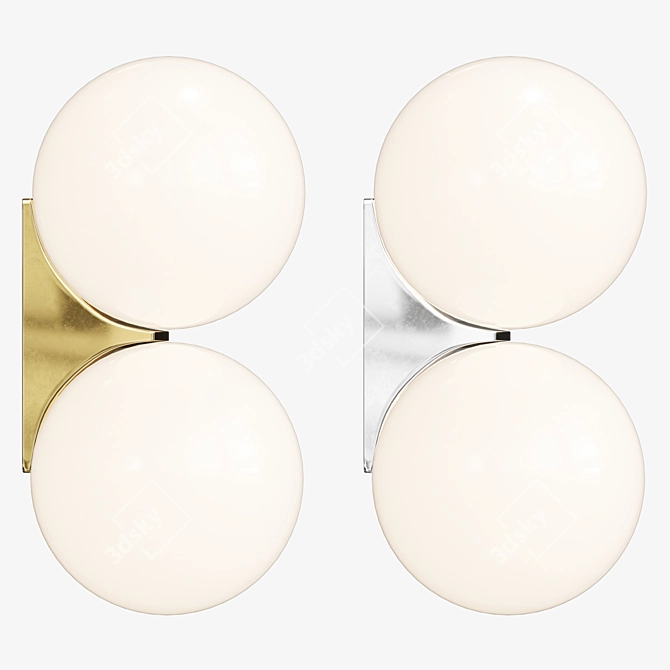 Brass Architectural Double Sconce: Michael Anastassiades 3D model image 1