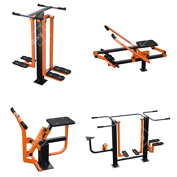Portable Street Fitness Equipment 3D model image 1