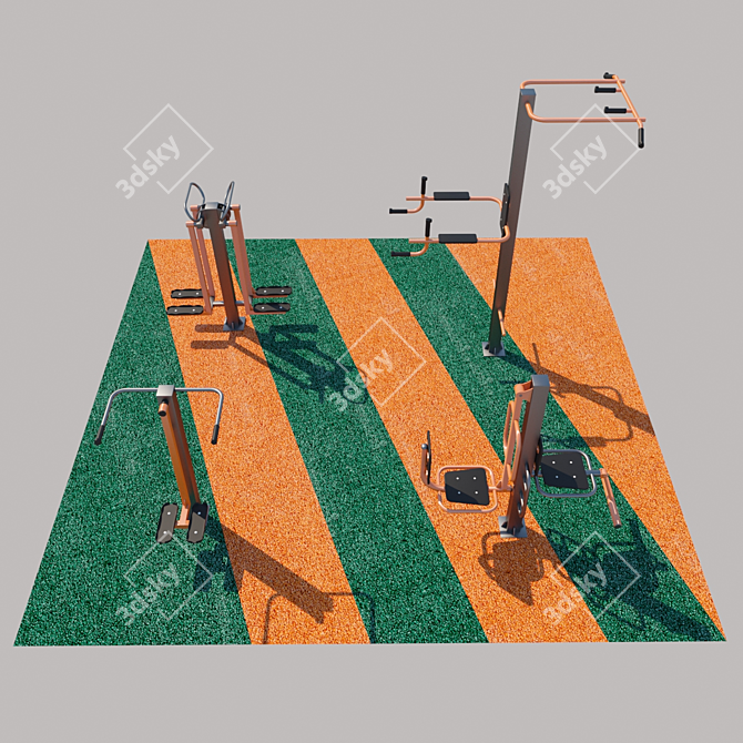 Portable Street Fitness Equipment 3D model image 3