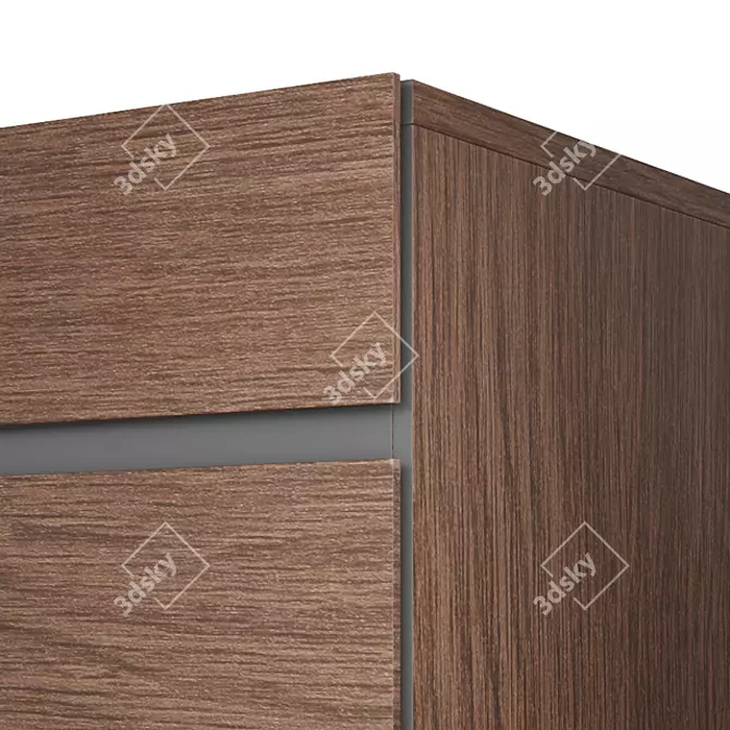 Xander Walnut Chest of Drawers 3D model image 2