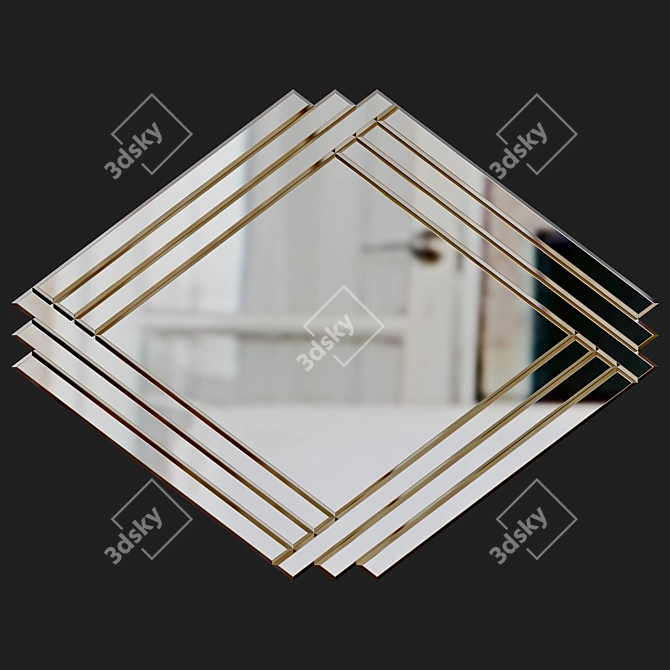 Elegant Art Deco Mirror 3D model image 1