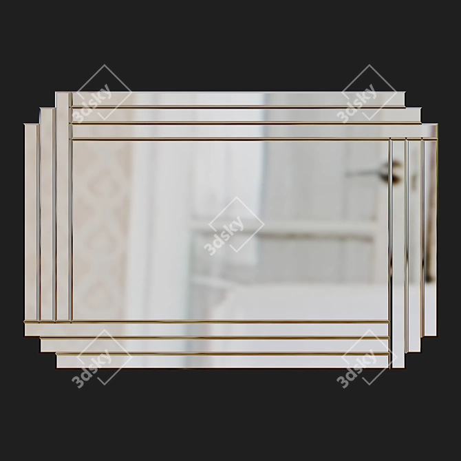 Elegant Art Deco Mirror 3D model image 1