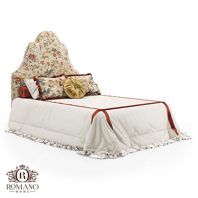 Handcrafted Belle Mini Bed - Romano Home 3D model image 1