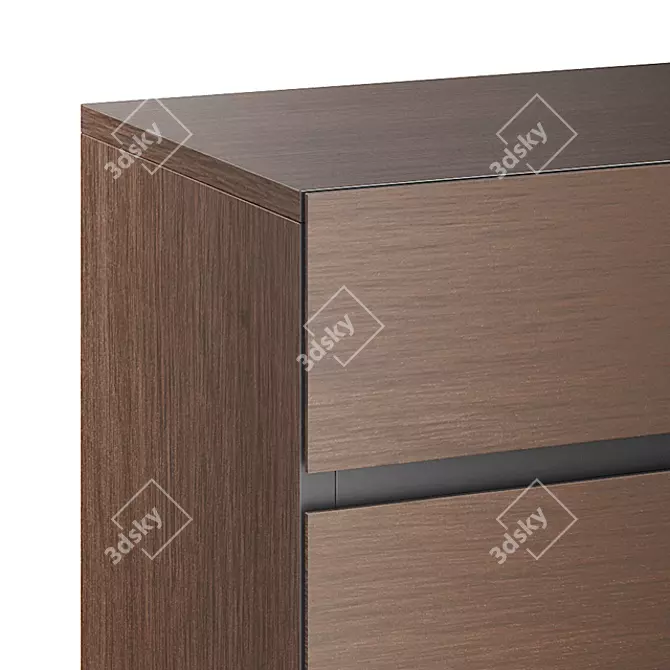 Xander Walnut Chest of Drawers 3D model image 3