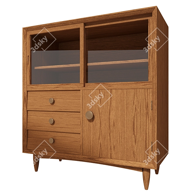 Vintage Style Dresser 3D model image 1