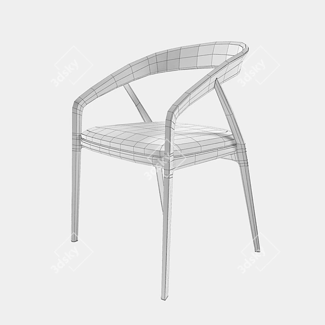 Sleek Modern Chair 3D model image 2