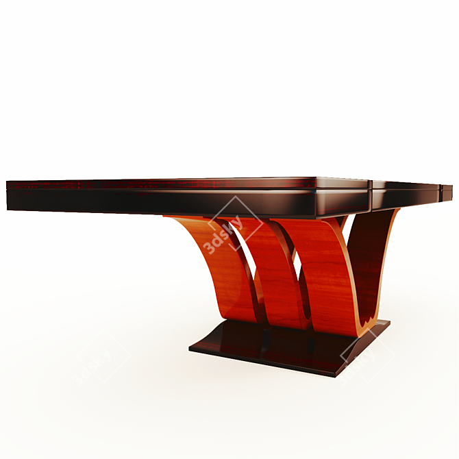 Rare French Art Deco Dining Table 3D model image 3