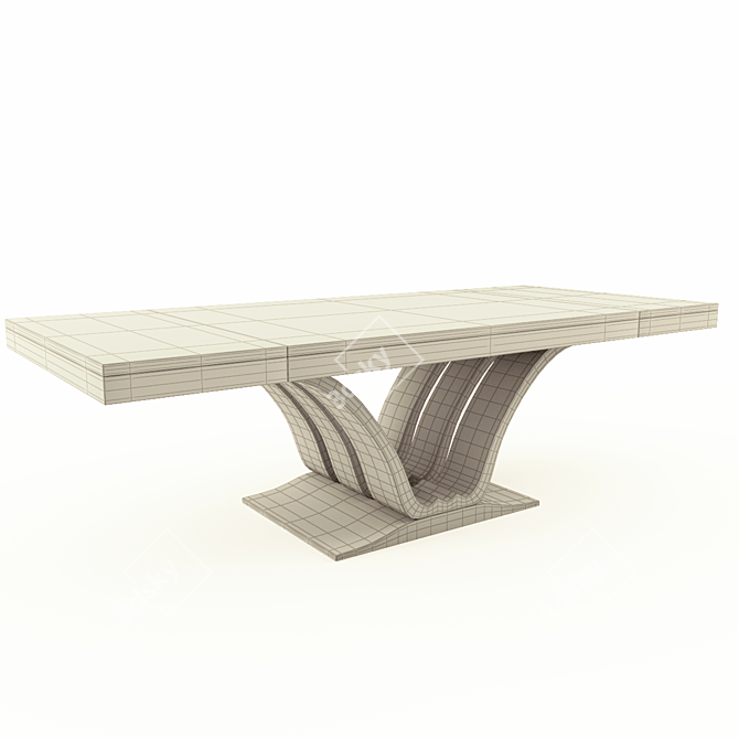 Rare French Art Deco Dining Table 3D model image 5