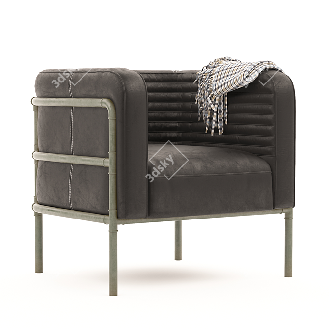 Sophisticated Sarreid Metal Armchair | Russian-English Translation Available 3D model image 1