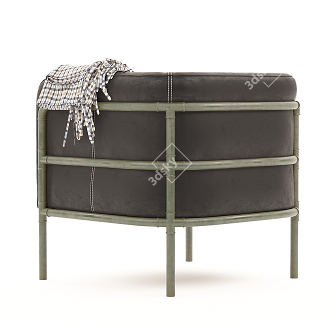 Sophisticated Sarreid Metal Armchair | Russian-English Translation Available 3D model image 2