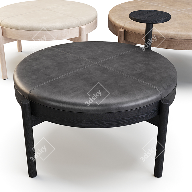 Hygge Ottomans: Stylish and Spacious Seating 3D model image 2