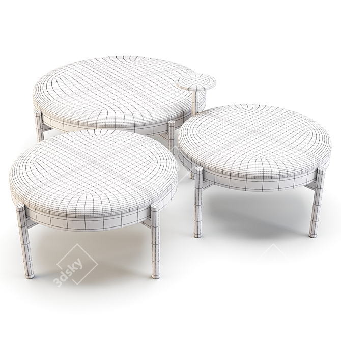 Hygge Ottomans: Stylish and Spacious Seating 3D model image 3