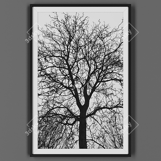 Elegant Black Frame Picture 3D model image 1