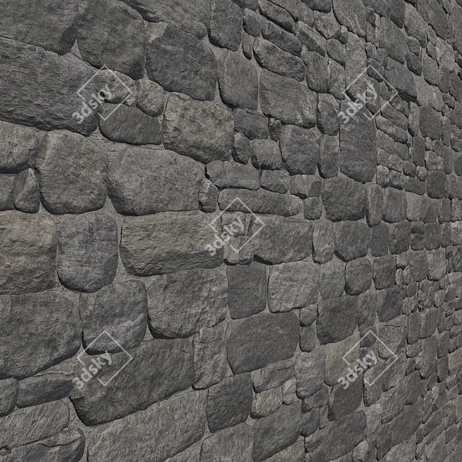 Grey Stone Wall Brick: 6K Tileable Textures 3D model image 2