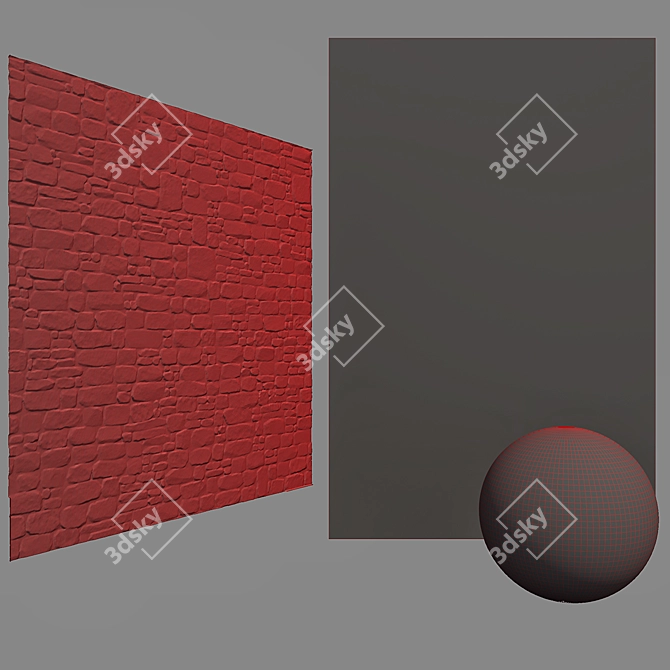 Grey Stone Wall Brick: 6K Tileable Textures 3D model image 5