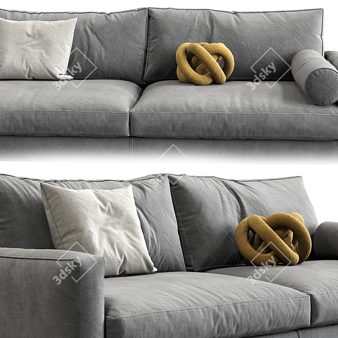 Modern Interface Sofa in Blues 3D model image 3