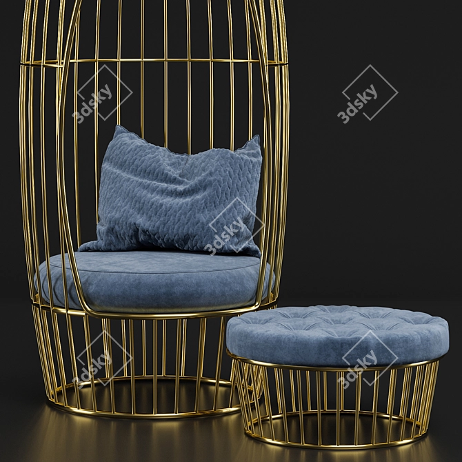 Regal Birdcage Throne 3D model image 2