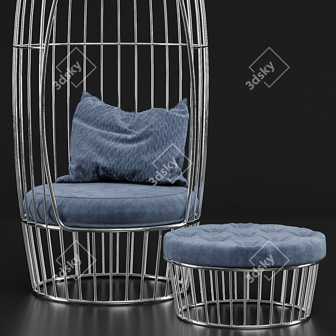 Regal Birdcage Throne 3D model image 4