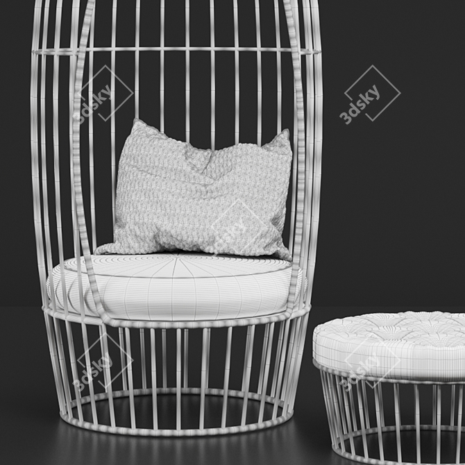 Regal Birdcage Throne 3D model image 5