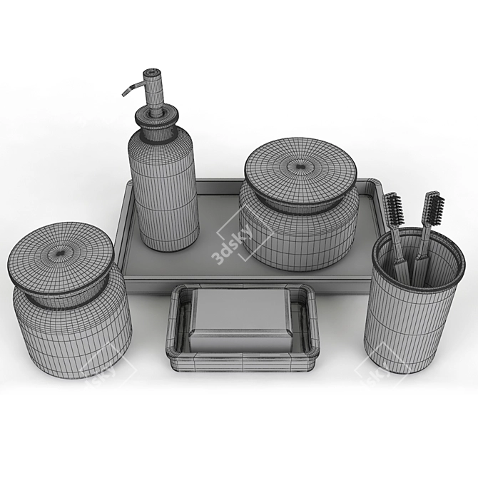 Restoration Hardware Metal Bath Set 3D model image 3