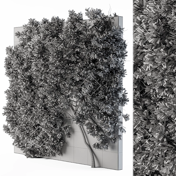 Lush Green Ivy Wall Plants 3D model image 2