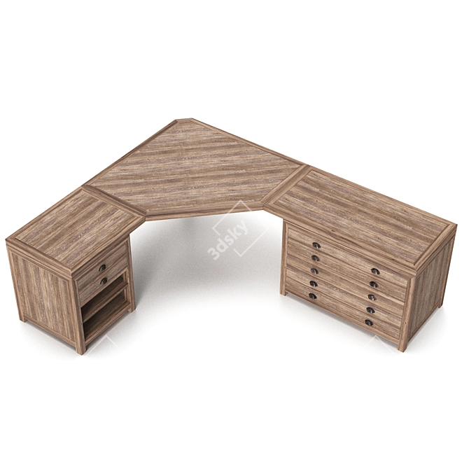 Resto Hardware Printmaker Modular Desk 3D model image 2