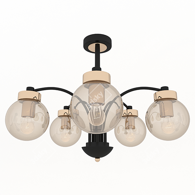 Elegant Viola Kula Chandelier 3D model image 1