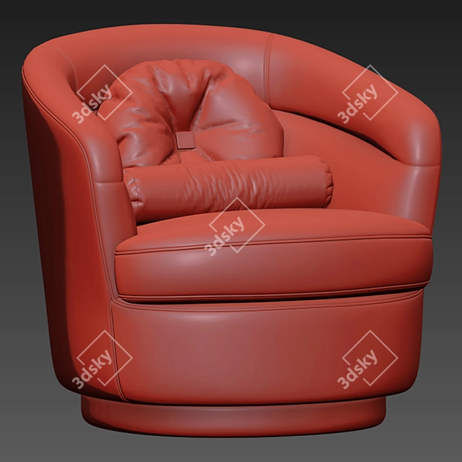 Stylish Swivel Armchair by West Elm 3D model image 3