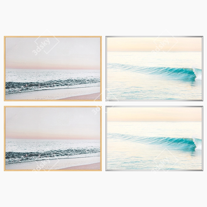 Wall Paintings Set  Variety of Frames and High-Quality Models 3D model image 3