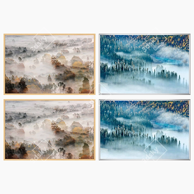 Modern Wall Paintings Set 3D model image 3